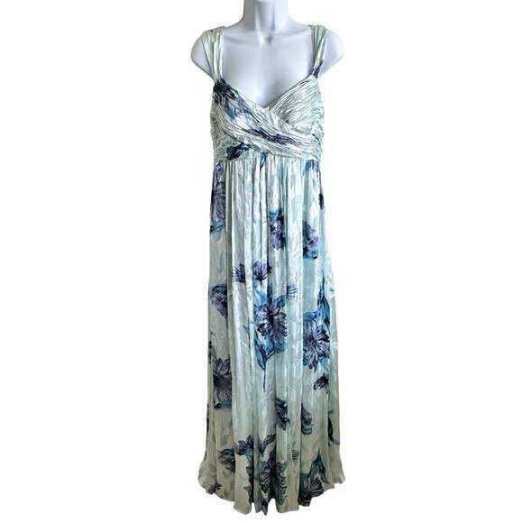 NWT JS Collection‎ blue floral cocktail evening dress size 6 - Picture 1 of 11